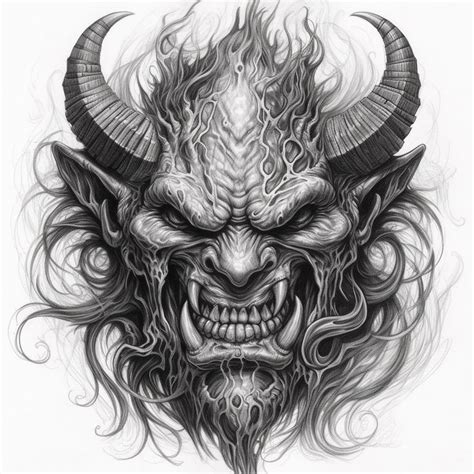 Demon tattoo design | Neck tattoo for guys, Tattoo style drawings ...