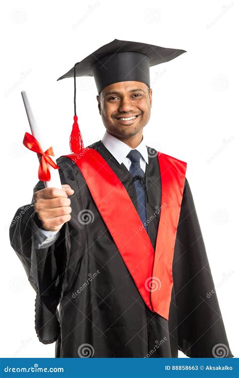 Male African American Graduate in Gown and Cap Stock Image - Image of american, male: 88858663