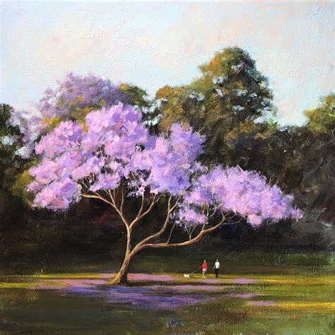 "That jacaranda tree in Brennan park" by Shelly Du. Paintings for Sale ...