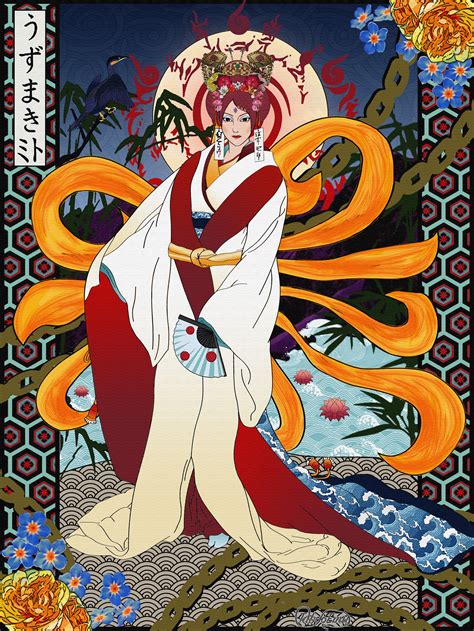 Mito Uzumaki, 'Kurama-hime' - A portrait by me, as part of an Ukiyo-e inspired series. : r/Naruto