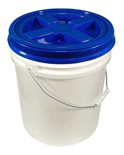 5 Gallon White Bucket & Gamma Seal Lid – Food Grade Plastic Pail & Gamma2 Screw Seal Tight Lid ...