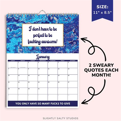 2024 Funny Wall Calendar Funny Calendar 2024 Swearing - Etsy