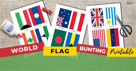 Printable World Flag Bunting - Kiddy Charts Printables