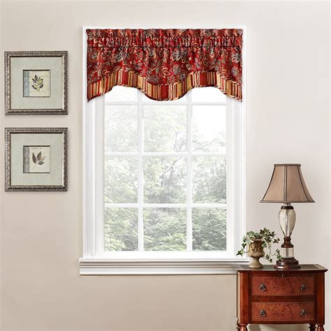 Traditions by Waverly Navarra Floral Window Valance Crimson | Valance window treatments, Window ...