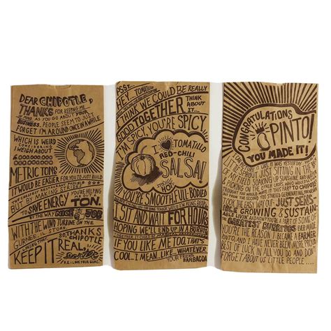 Vintage Chipotle Mexican Grill Paper Takeout Bags 35% Recycled | eBay