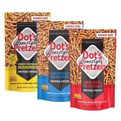 Buy Dot's Homestyle Pretzels 18 Ounce Family Size Variety Flavor Pack Seasoned Pretzel Twists (3 ...