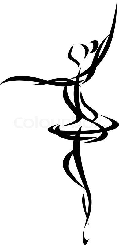 Abstract ballet dancing silhouette | Vector | Colourbox | Dancer ...