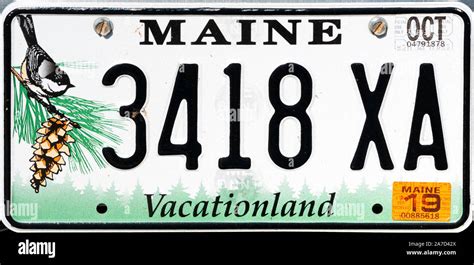 Maine License Plate, USA Stock Photo - Alamy