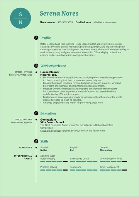 Skills For Resume Of A Housekeeper - Resume Example Gallery