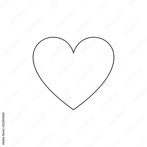 Vector Outline Heart Icon, Simple Love Symbol, Black Line Isolated. Stock Vector | Adobe Stock