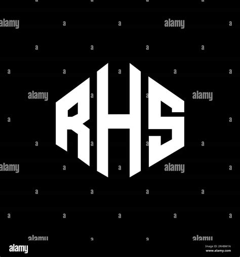 RHS letter logo design with polygon shape. RHS polygon and cube shape ...