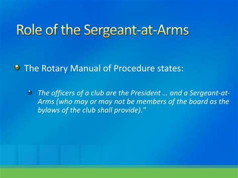 PPT - Duties of the Sergeant-at-Arms PowerPoint Presentation - ID:4819095