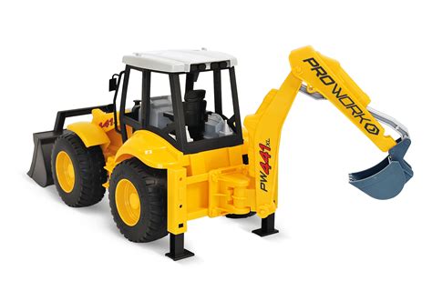 Real Looking Yellow Backhoe Loader Toy Tractor Indoor Outdoor Summer ...