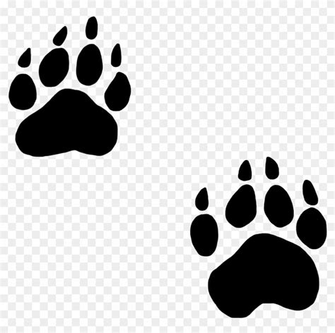 Paw Prints Clipart - Bear Paw Clip Art Black And White - Free ...