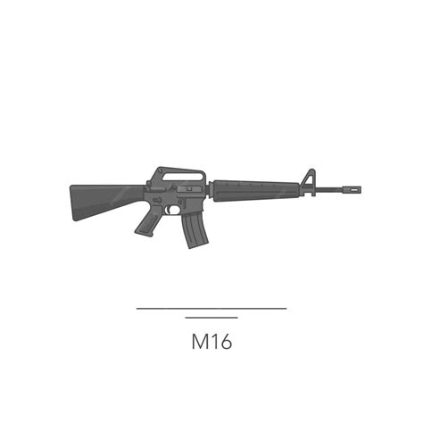 Premium Vector | M16 outline colorful icon isolated assault rifle on white background vector ...