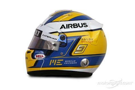 The helmet of Marcus Ericsson, Caterham | Marcus ericsson, Helmet, Caterham