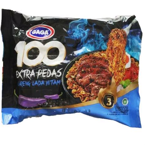 Jual GAGA Mie 100 Extra Pedas Mie Instant Goreng Lada Hitam level 3 kemasan 85 gram | Shopee ...