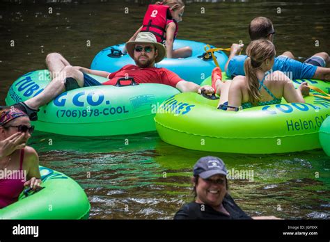 Tubing on the Chattahoochee River in Helen, Georgia Stock Photo - Alamy