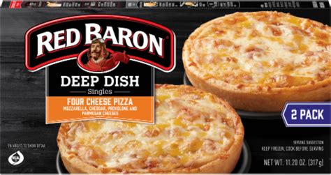 Red Baron Deep Dish Singles Four Cheese Pizza - 2 Count, 11.2 oz - Fry ...