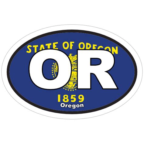 Oregon State Flag Oval Sticker