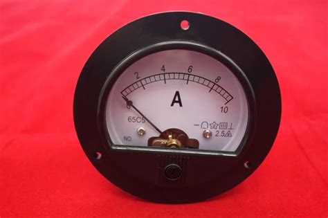 DC 0 10A Round Analog Ammeter Panel AMP Current Meter Dia. 90mm Direct Connect-in Instrument ...