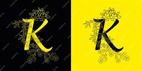 Premium Vector | A yellow and black logo with the letter k on it