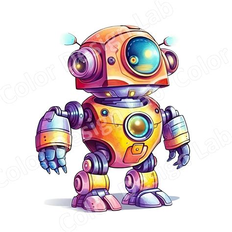 Cute Robot Clipart 8 High-resolution Pngs Digital Download - Etsy