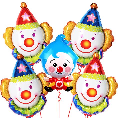 Buy Giant 32 Inch Clown Balloons - Pack of 5 | Carnival Theme Party Decorations | Clown Head ...