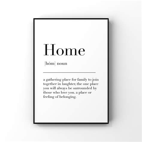 Home Definition Printdefinition Posterhome Signhome Wall - Etsy Canada