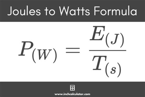 Joules to Watts Conversion Calculator - Inch Calculator