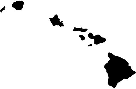 Hawaiian Islands Map Silhouette | Free vector silhouettes