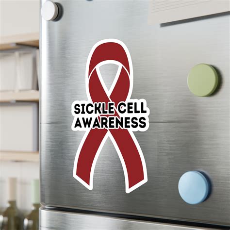 Sickle Cell Awareness Ribbon Vinyl Decal, Burgundy Awareness Ribbon, Sickle Cell Warrior, Sickle ...