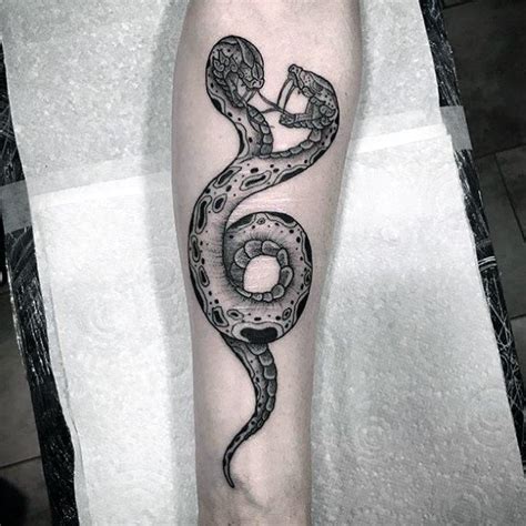 30 Two Headed Snake Tattoo Ideas For Men - Serpent Designs