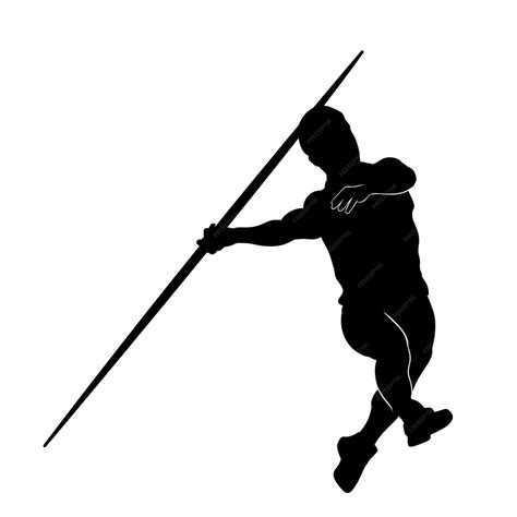 Premium Vector | Silhouette of athlete throwing a javelin vector illustration