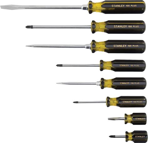 Stanley 100 Plus 8 Pc Combination Screwdriver Sets, Phillips; Slotted - Walmart.com