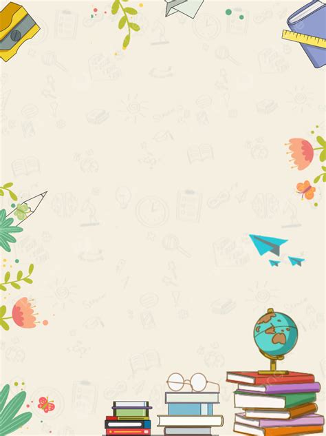 Childlike Background Of Kindergarten Enrollment Stationery During The ...