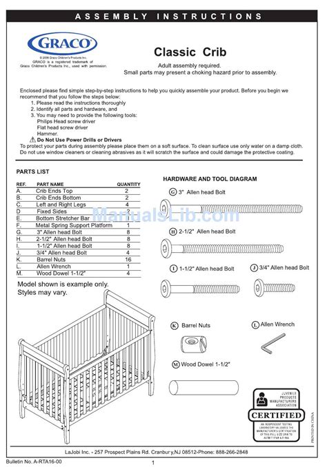 Delta 4 In 1 Crib Instructions Manual