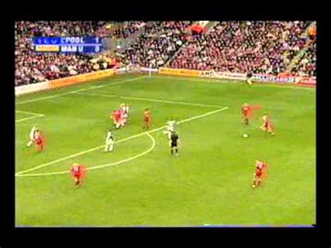 John Arne Riise Goal (free kick) - Liverpool 3 Manchester United 1 ...