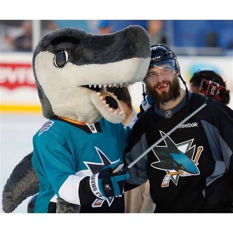 San Jose Sharks Mascot SJ Sharkie Brent Burns