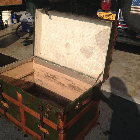 Antique Steamer Trunk Turned Coffee Table | Antique steamer trunk ...