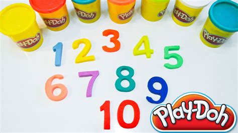 Colorful Play Doh Numbers | Counting Real Numbers | Count 1-10 | Learn ...