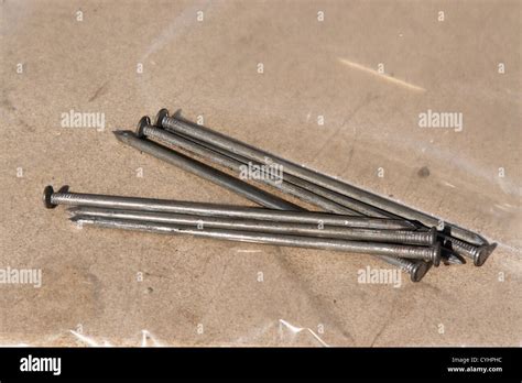 close-up of some iron nails Stock Photo - Alamy