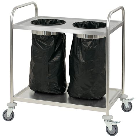 Garbage bag holder stainless trolley professional Casselin