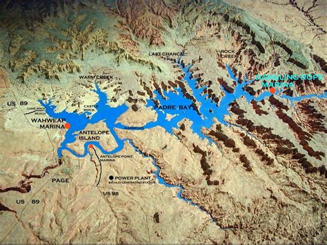 Lake Powell Oblique Map - lake powell • mappery