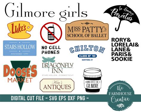 Gilmore Girls SVG Logo Pack Stars Hollow Lukes Diner | Etsy