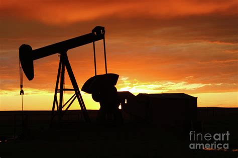 Oilfield Sunset Photograph - Oilfield Sunset Fine Art Print