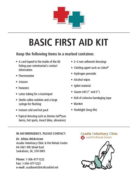 Acadia Veterinary Clinic — Ever wondered what a first aid kit for your pet...