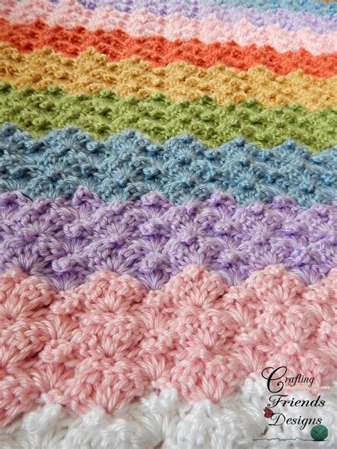 Peaked Rainbow Shells Afghan | AllFreeCrochetAfghanPatterns.com