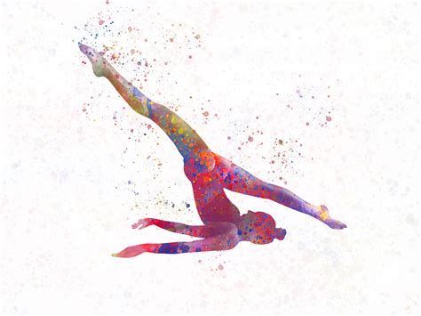 Wall Art Print | Rhythmic gymnastics in watercolor | Europosters