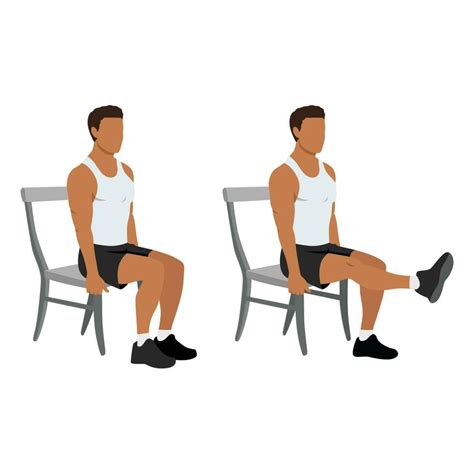 Man doing seated chair leg extensions 23686450 Vector Art at Vecteezy